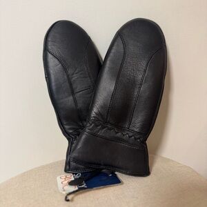 SIMPLY BASIC Black Leather Gloves (M)